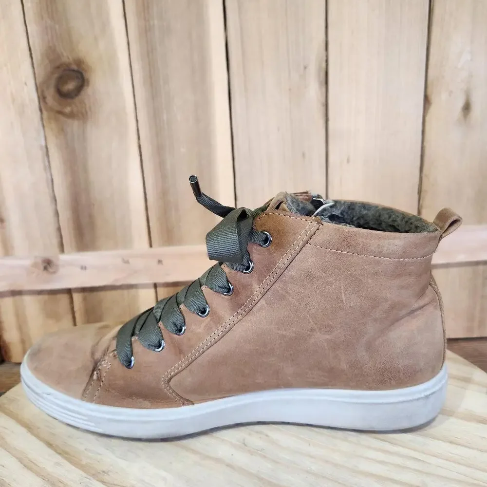 ECCO Soft 7 Tred GTX HI Boots Womens 10 Brown Leather Zip Lined Walking Comfort